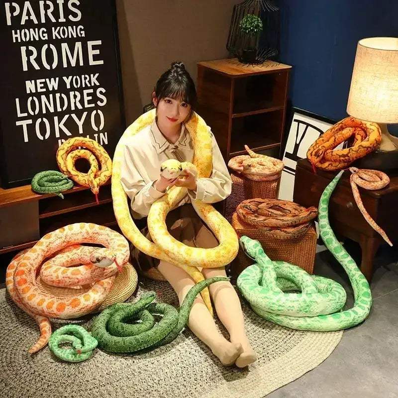 Giant Golden Python Plush Toy Pillow For Home Decor - Image 4