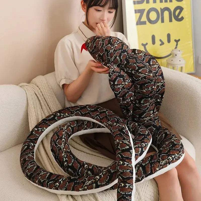 Giant Cobra Plush Toy Coiled Snake Pillow Soft And Lifelike - Image 6