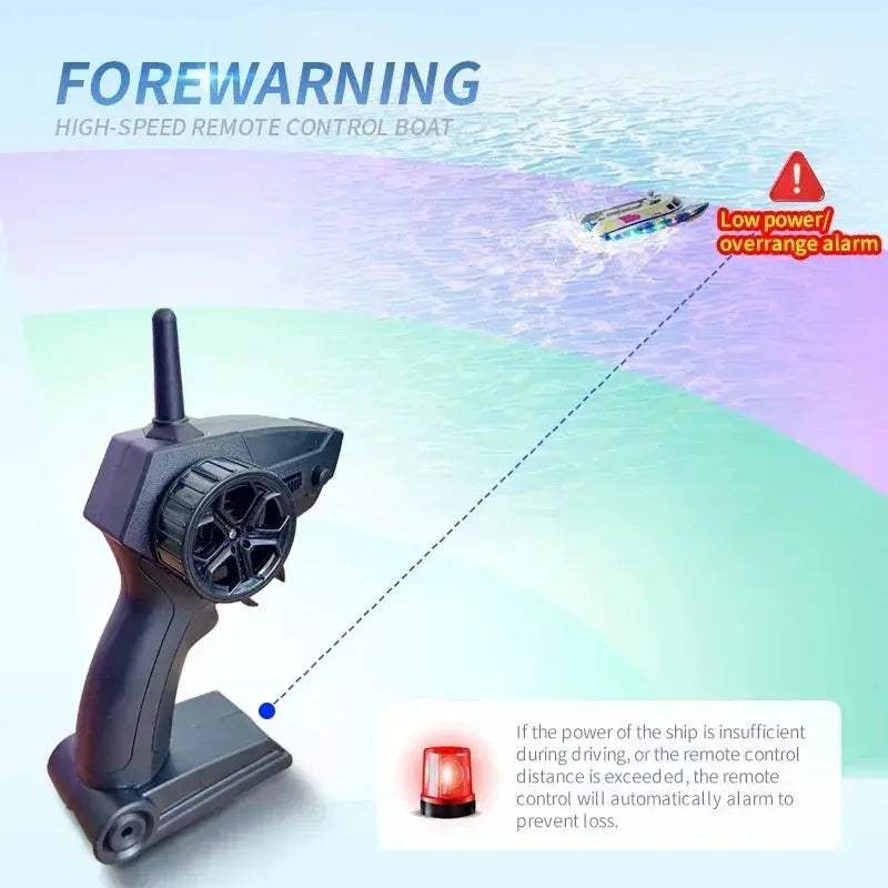 2.4G RC Speedboat With Bright LED Lights For Kids Enjoy - Image 4