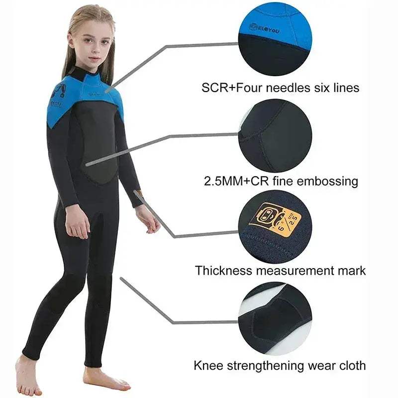 2.5MM Neoprene Kids Wetsuit Thermal Full Suit For Surfing - Image 6