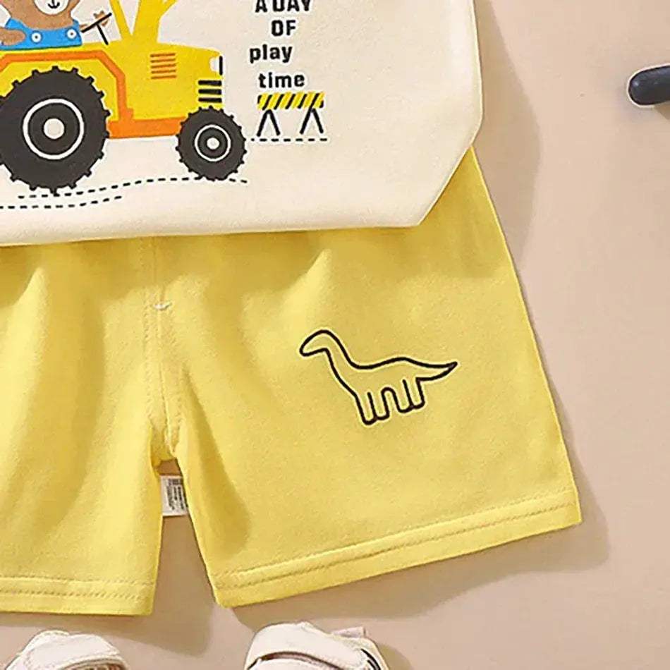 2 Pcs Summer Children's Animal Cartoon Print Vest Sets Girls Clothes Baby Korean Thin Boys Kids Sleeveless Casual Clothing Sets - Image 5
