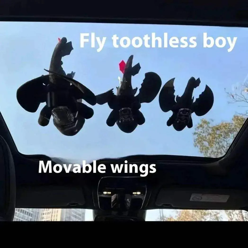 Dragon Plush Toy Car Accessory With Movable Wings Removable Buckle - Image 3