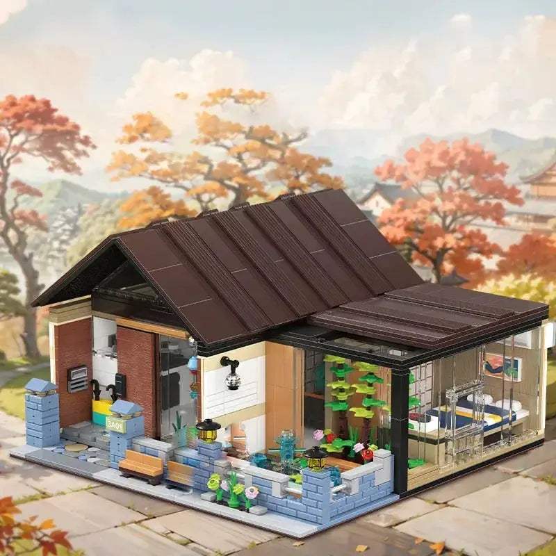 Educational Japanese Style Hut Building Blocks Street View Set - Image 2