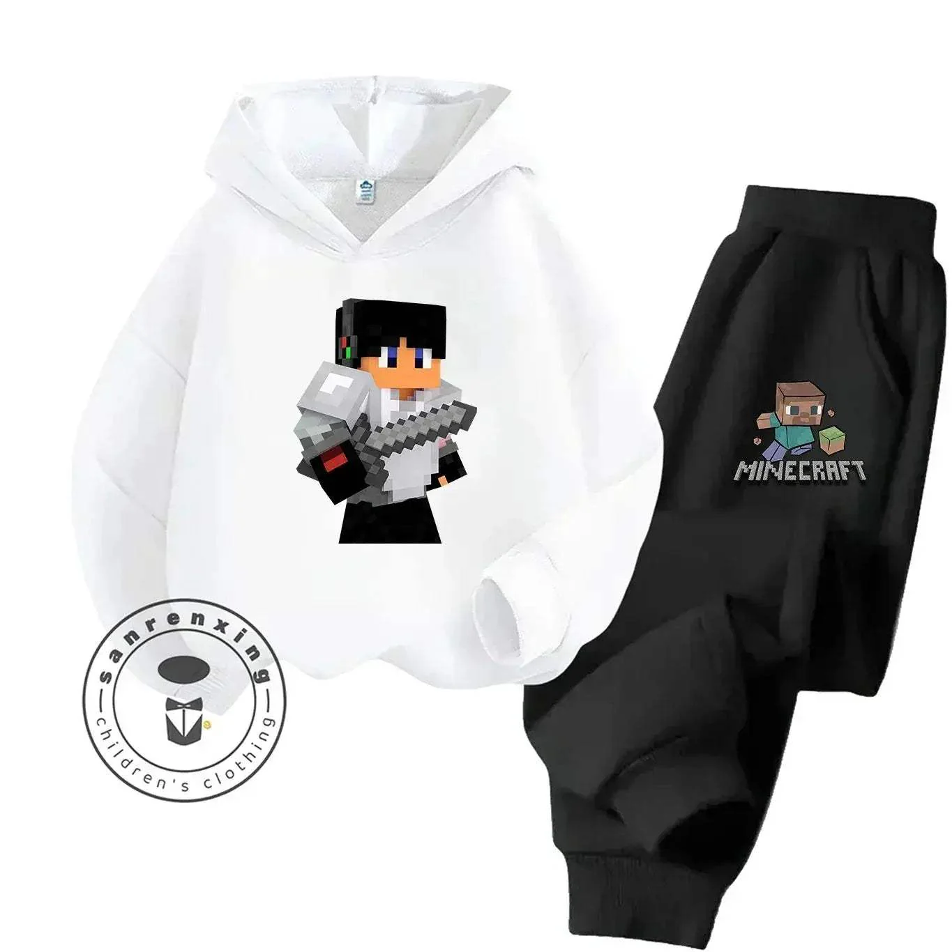 2025 New Fashion Minecraft Cartoon Printed Hoodie Set For Children Teenagers Boys Girls Casual Hot Sale Autumn Winter - Image 13