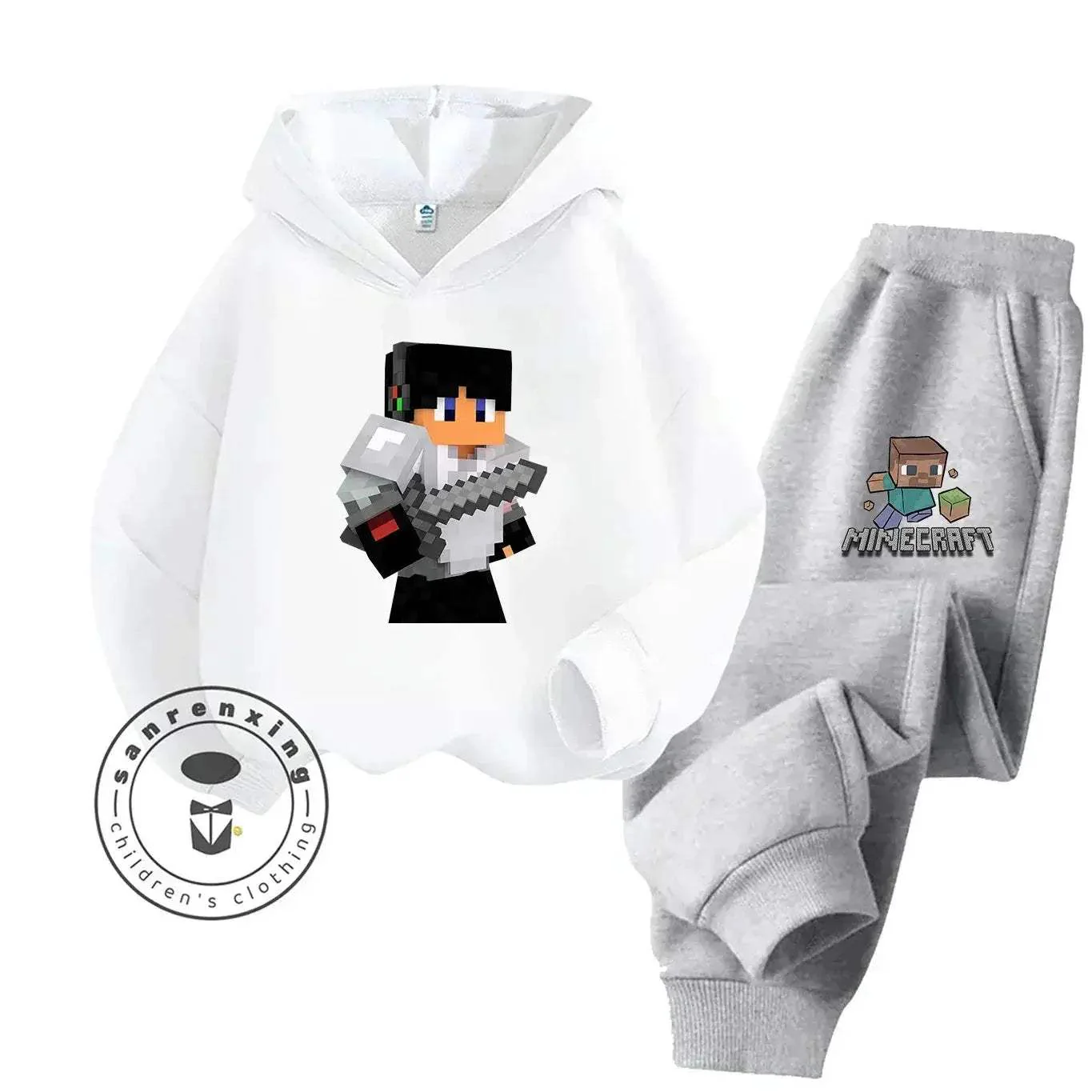 2025 New Fashion Minecraft Cartoon Printed Hoodie Set For Children Teenagers Boys Girls Casual Hot Sale Autumn Winter - Image 18