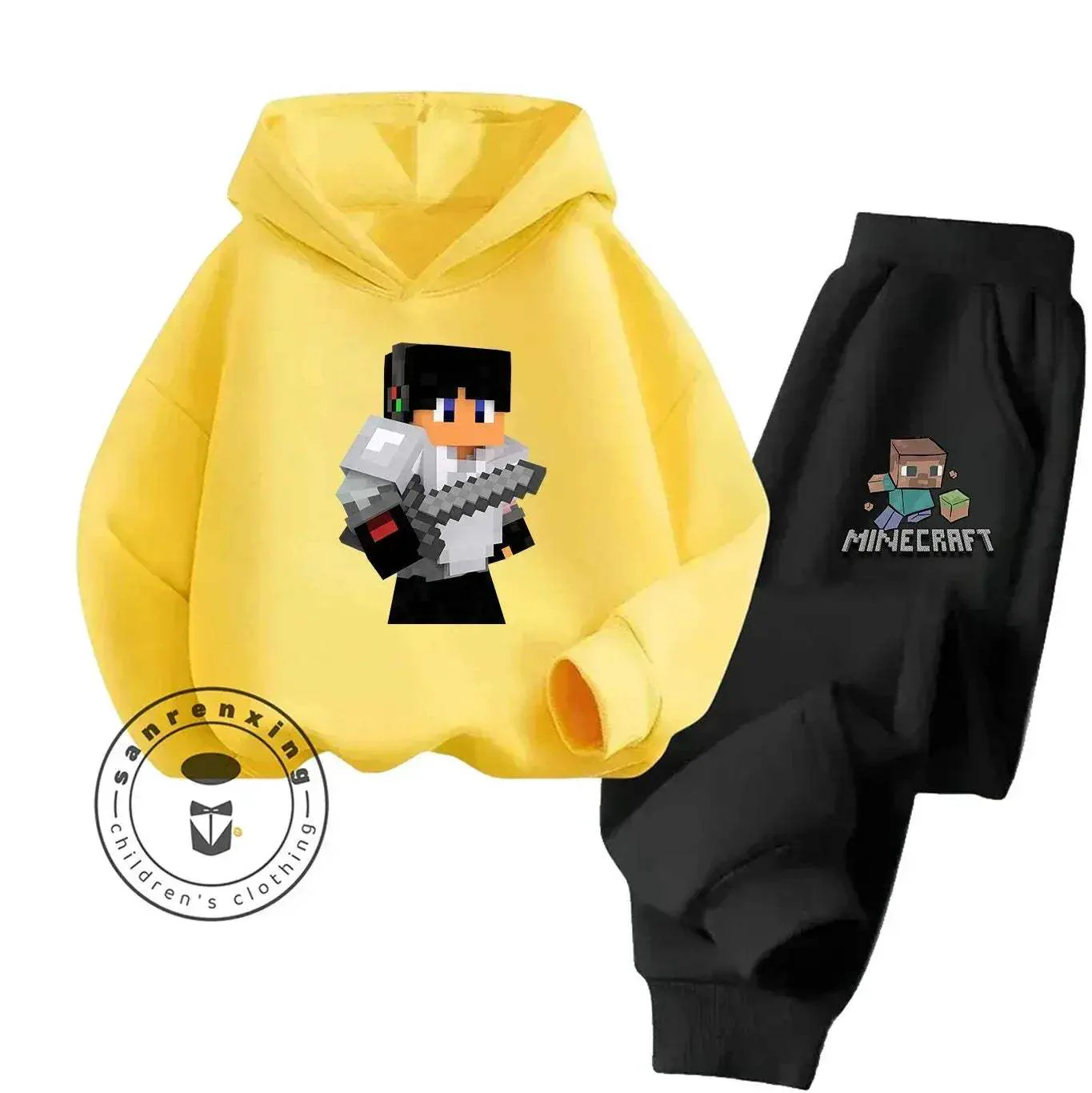 2025 New Fashion Minecraft Cartoon Printed Hoodie Set For Children Teenagers Boys Girls Casual Hot Sale Autumn Winter - Image 20
