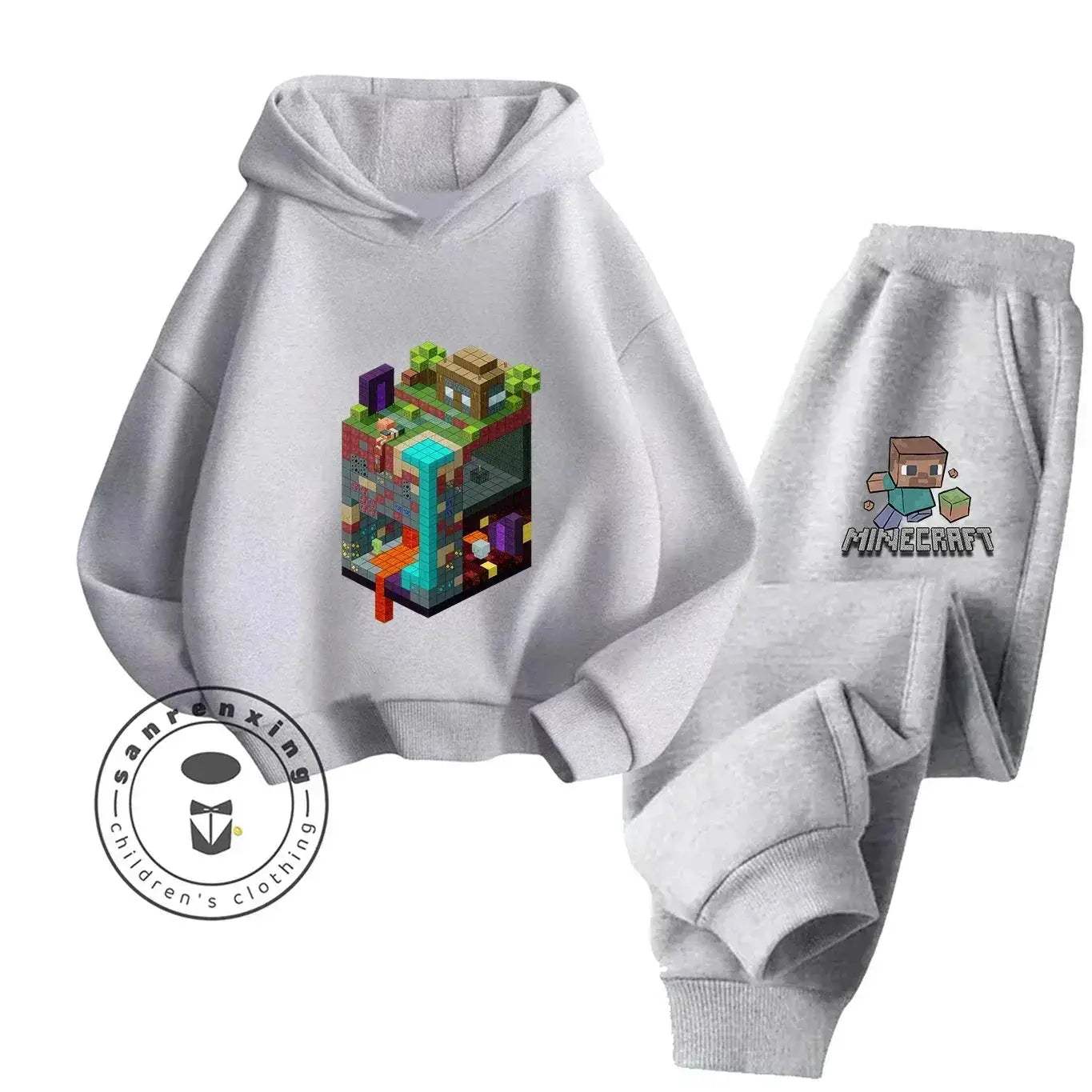 2025 New Fashion Minecraft Cartoon Printed Hoodie Set For Children Teenagers Boys Girls Casual Hot Sale Autumn Winter - Image 27