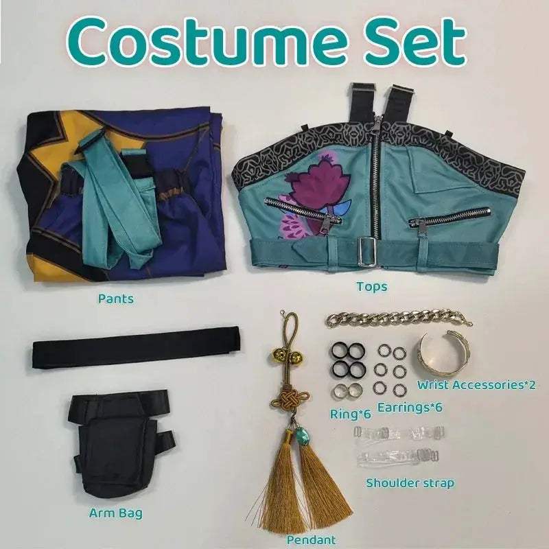 KPop Demon Cosplay Costume Zoe Wig Complete Set With Accessories - Image 5