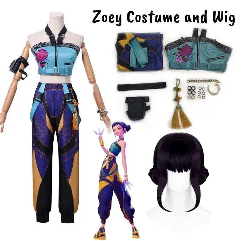 KPop Demon Cosplay Costume Zoe Wig Complete Set With Accessories - Image 7