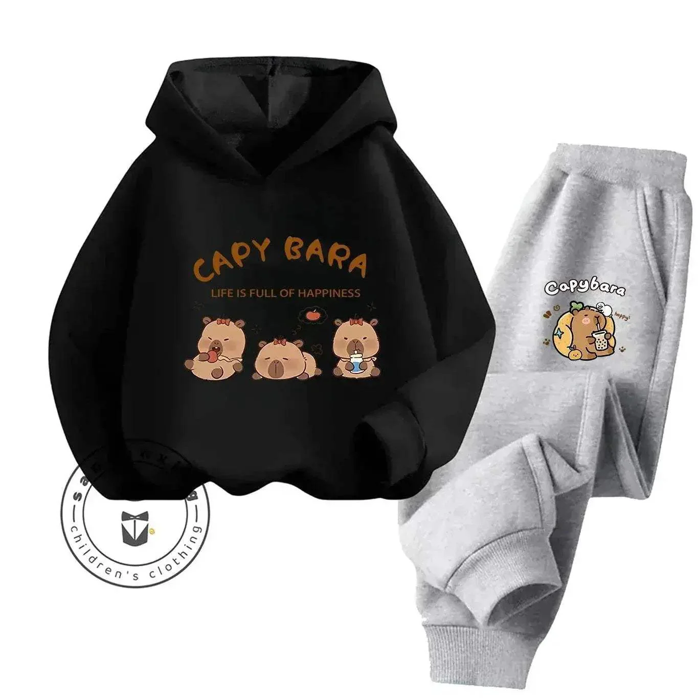 2D Capybara 2025 New Hoodie Set Print Fashion Casual Kids Teens Boys Girls Hot Sale Autumn Winter - Image 27