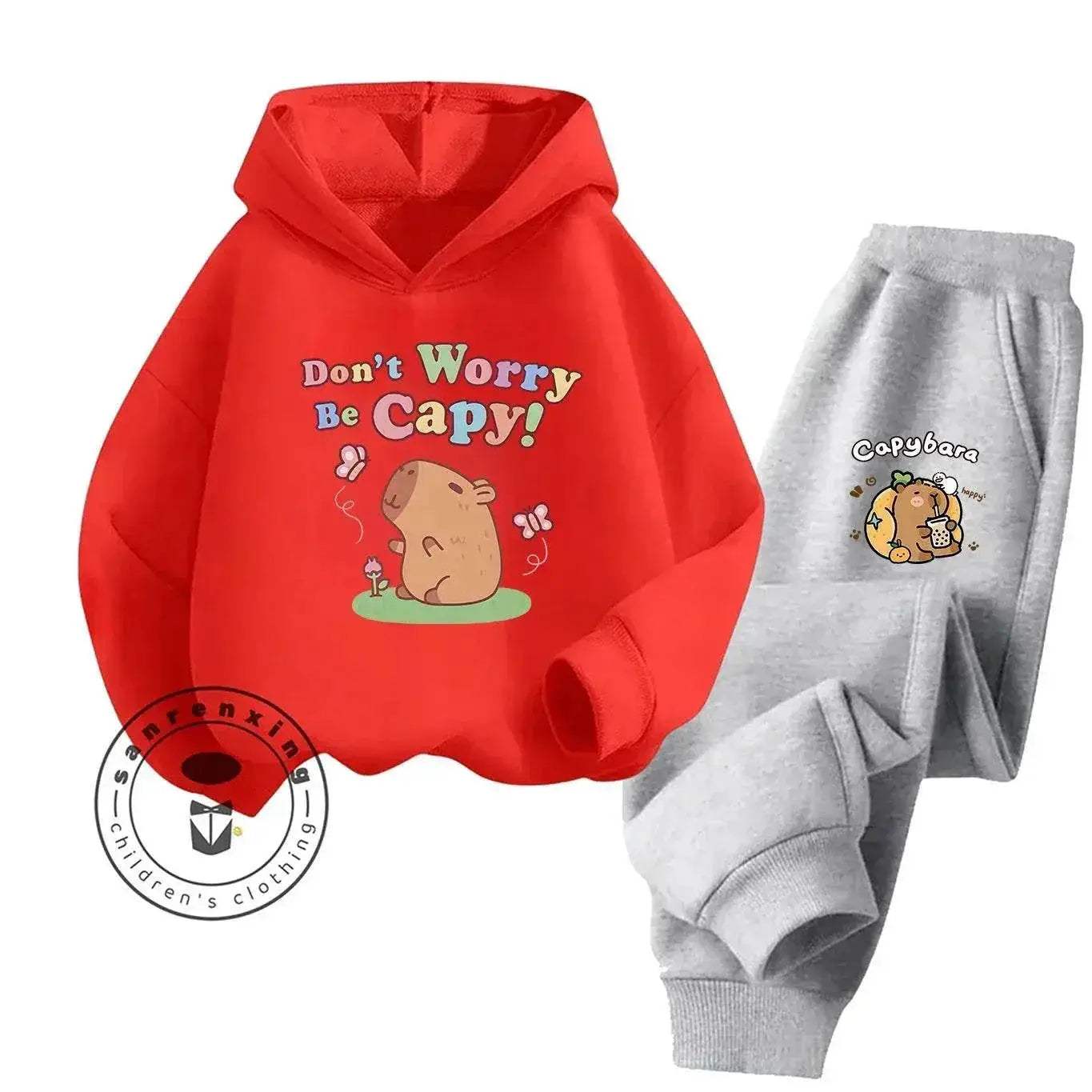 2D Capybara 2025 New Hoodie Set Print Fashion Casual Kids Teens Boys Girls Hot Sale Autumn Winter - Image 4