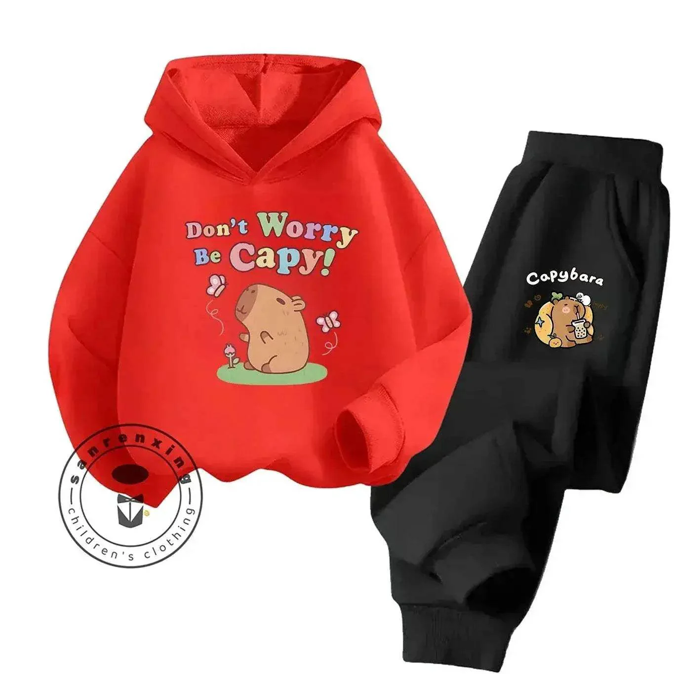 2D Capybara 2025 New Hoodie Set Print Fashion Casual Kids Teens Boys Girls Hot Sale Autumn Winter - Image 5
