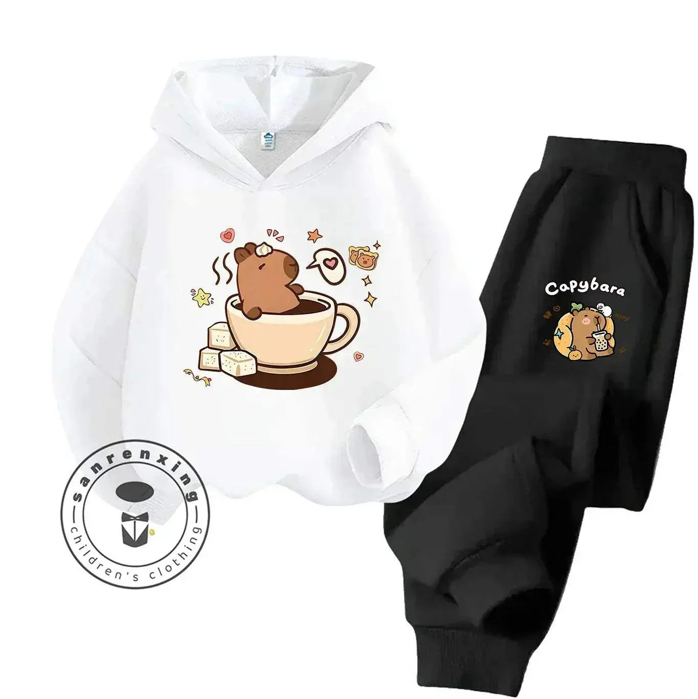 2D Capybara Hoodie Set 2025 New Print Cartoon Fashion Casual Kids Teens Boys Girls Hot Sale Autumn Winter - Image 22