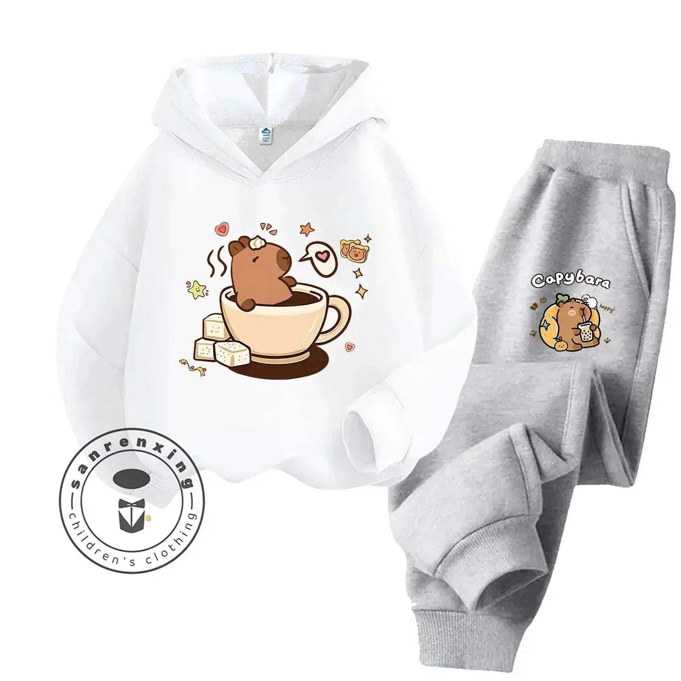 2D Capybara Hoodie Set 2025 New Print Cartoon Fashion Casual Kids Teens Boys Girls Hot Sale Autumn Winter - Image 9