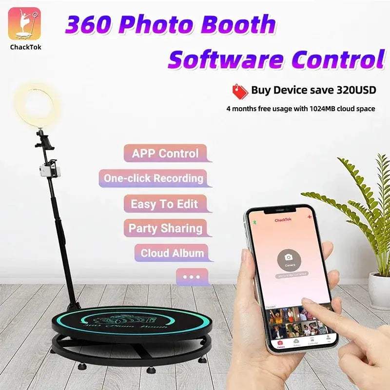 360 Photo Booth Machine With Logo Customization And Remote App - Image 2