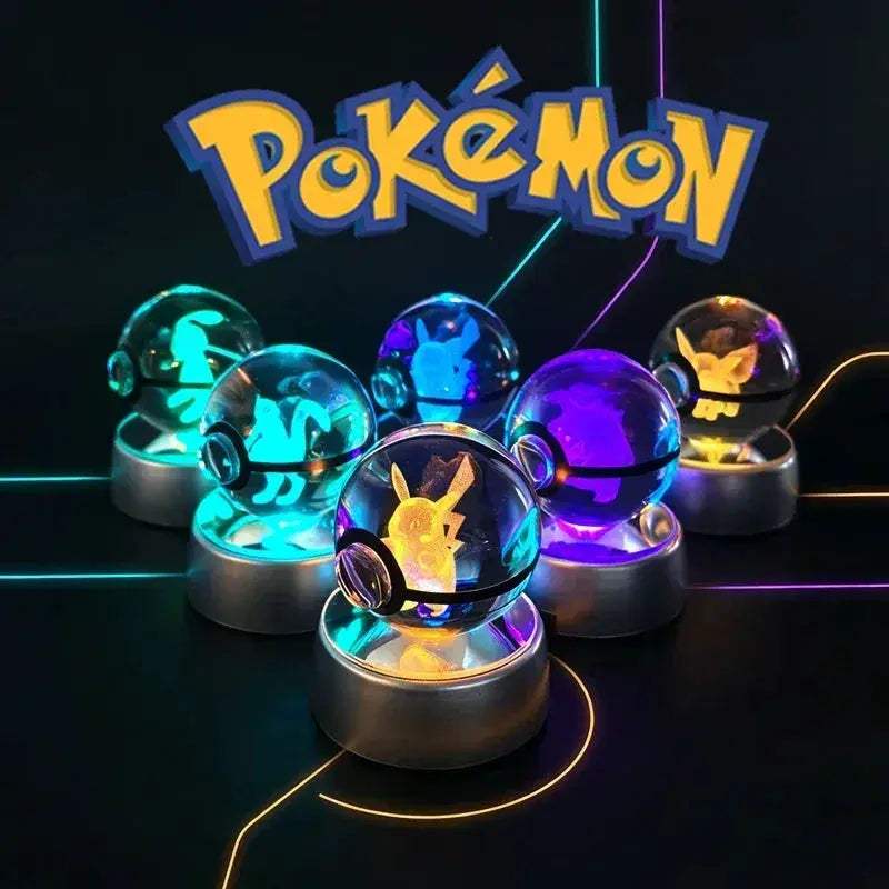 Pokemon Crystal Ball Night Light LED Lamp Glow Gift - Image 4