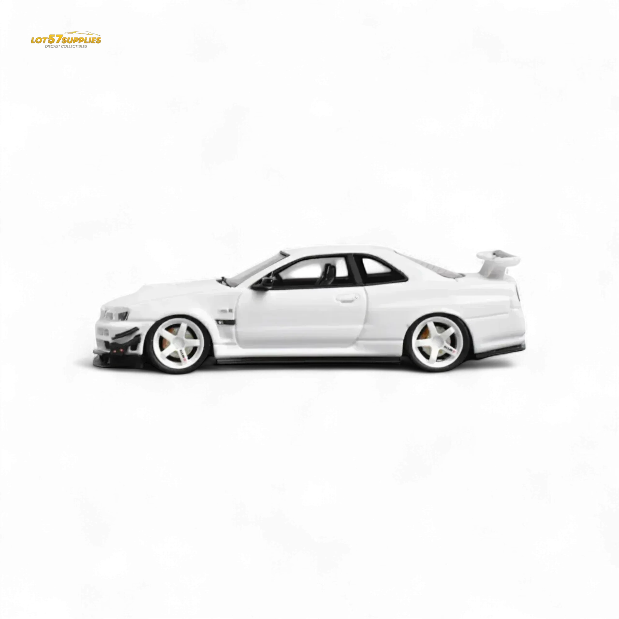 404ERROR Nissan Skyline GT-R R34 Customized White 1:64 - Image 3