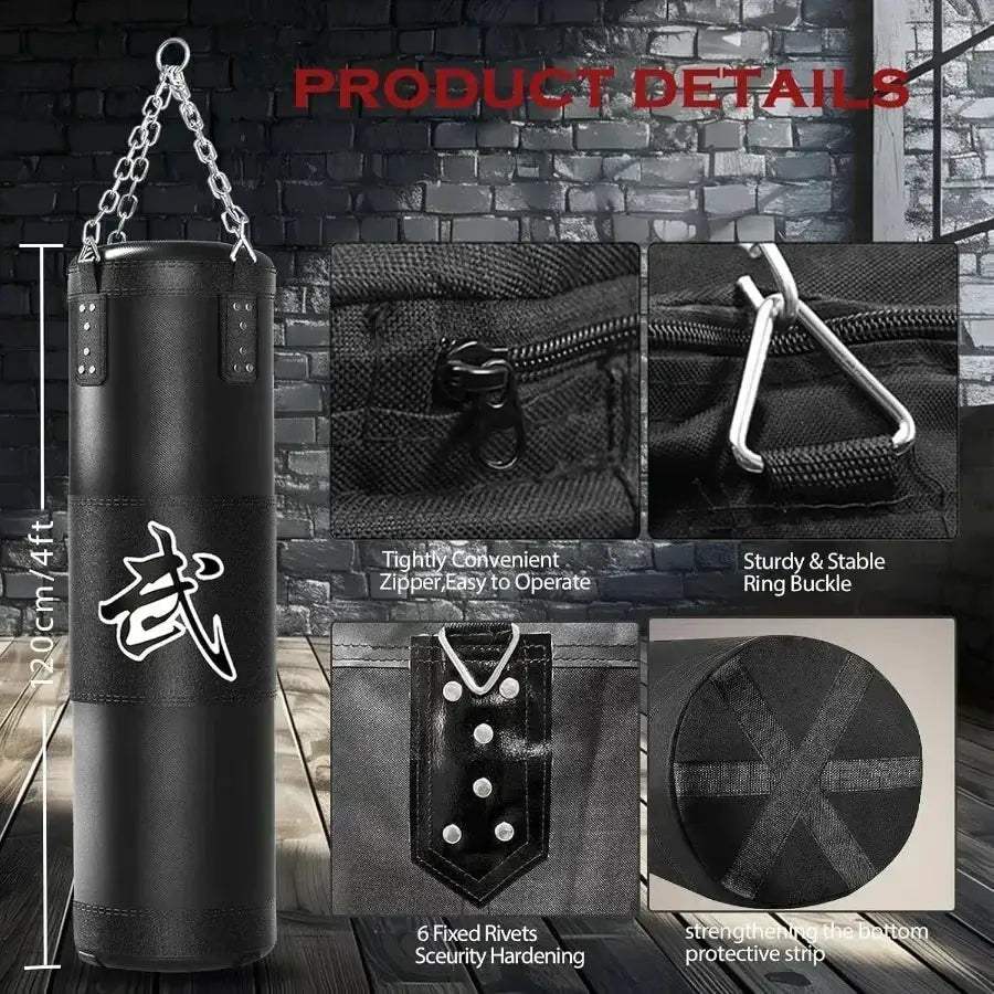 4ft Heavy Punching Bag Set With 12oz Gloves Home Gym - Image 2