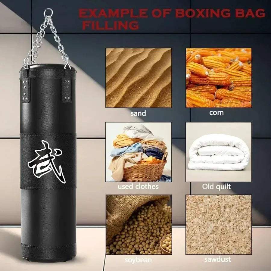 4ft Heavy Punching Bag Set With 12oz Gloves Home Gym - Image 5