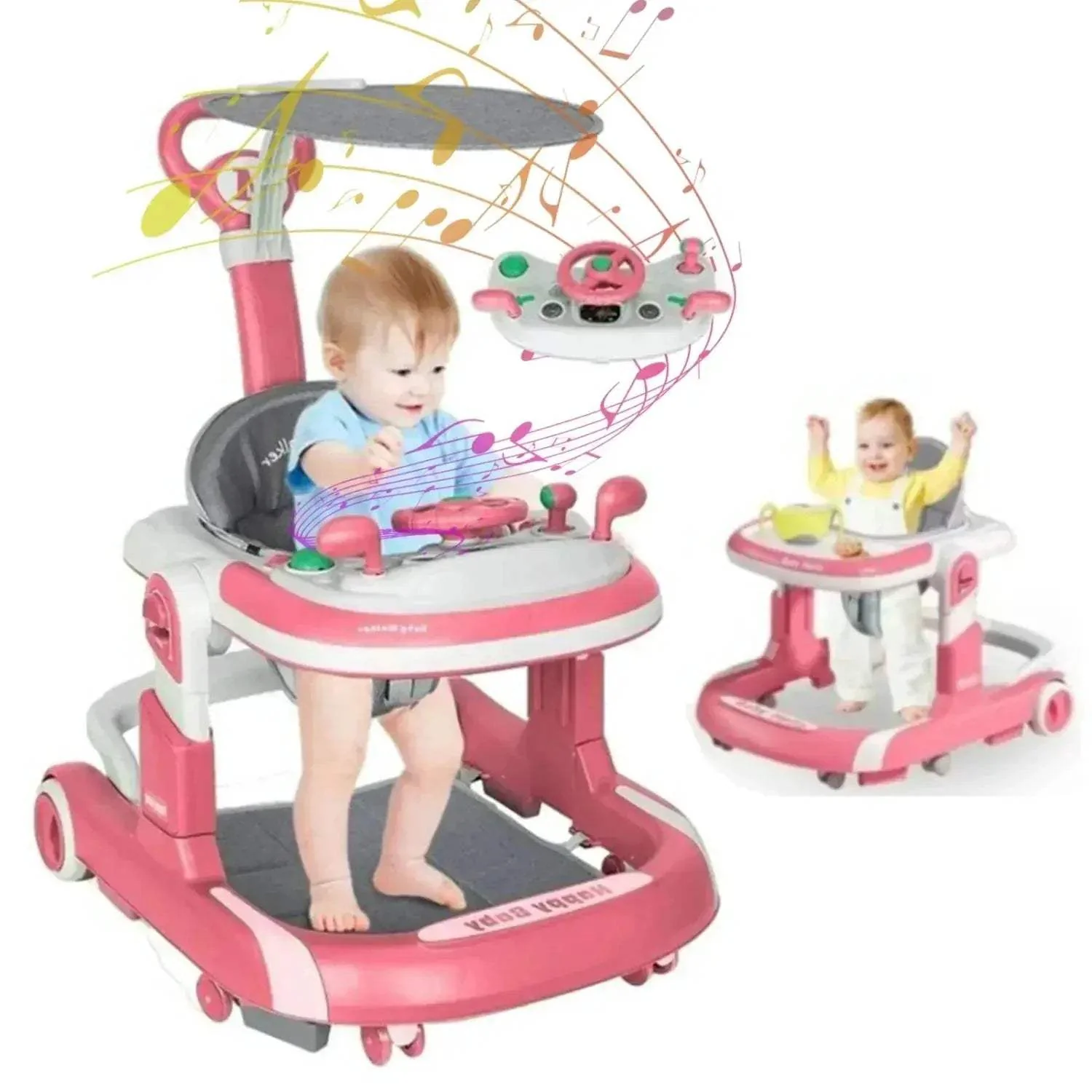 5 In 1 Infant Walker Anti Roll Over Educational Toy