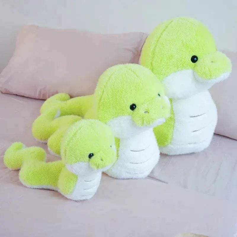 Cute Green Plush Snake Toy For Kids Soft Coiled Friend - Image 5