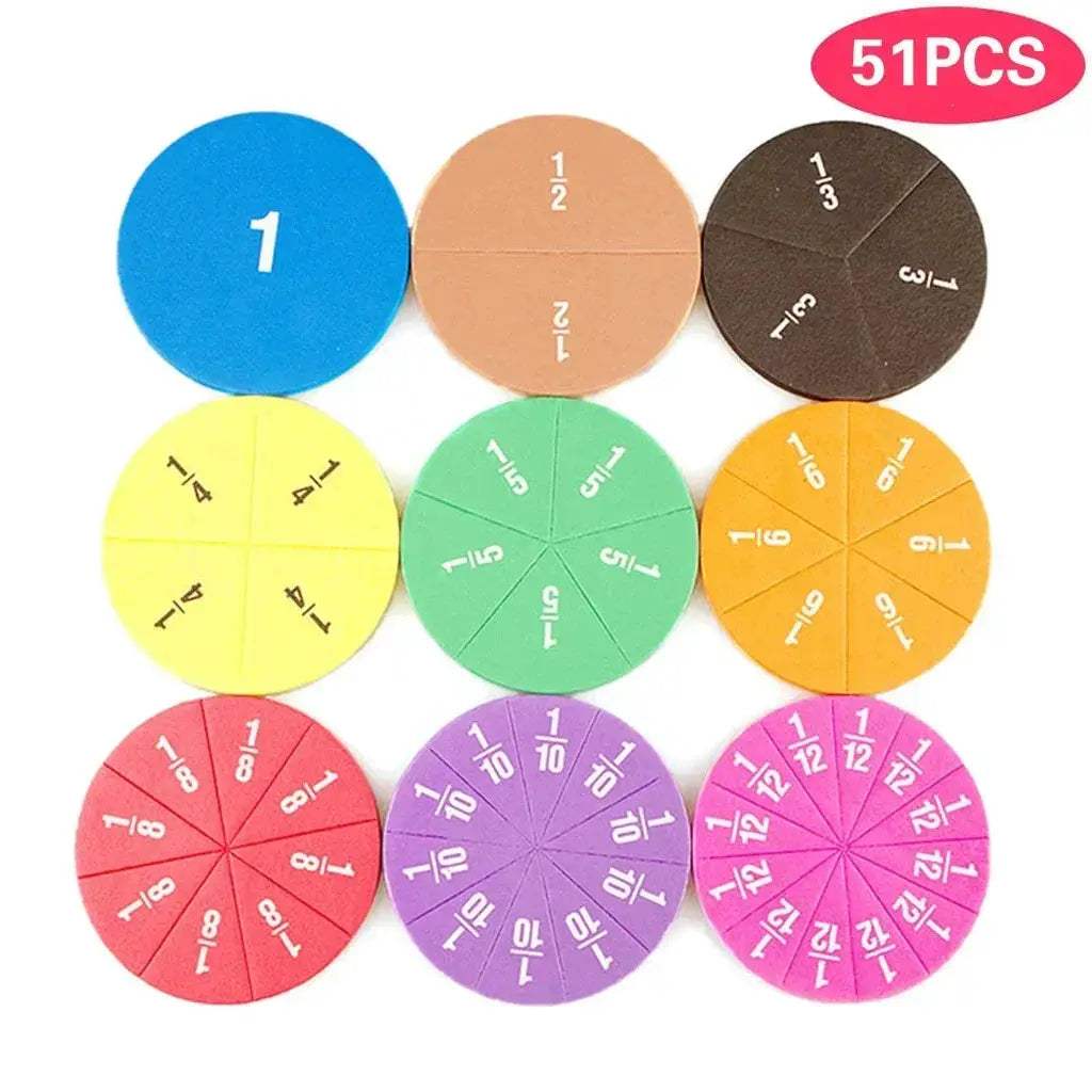 Montessori Fraction Circles Set For Early Math Mastery - Image 8