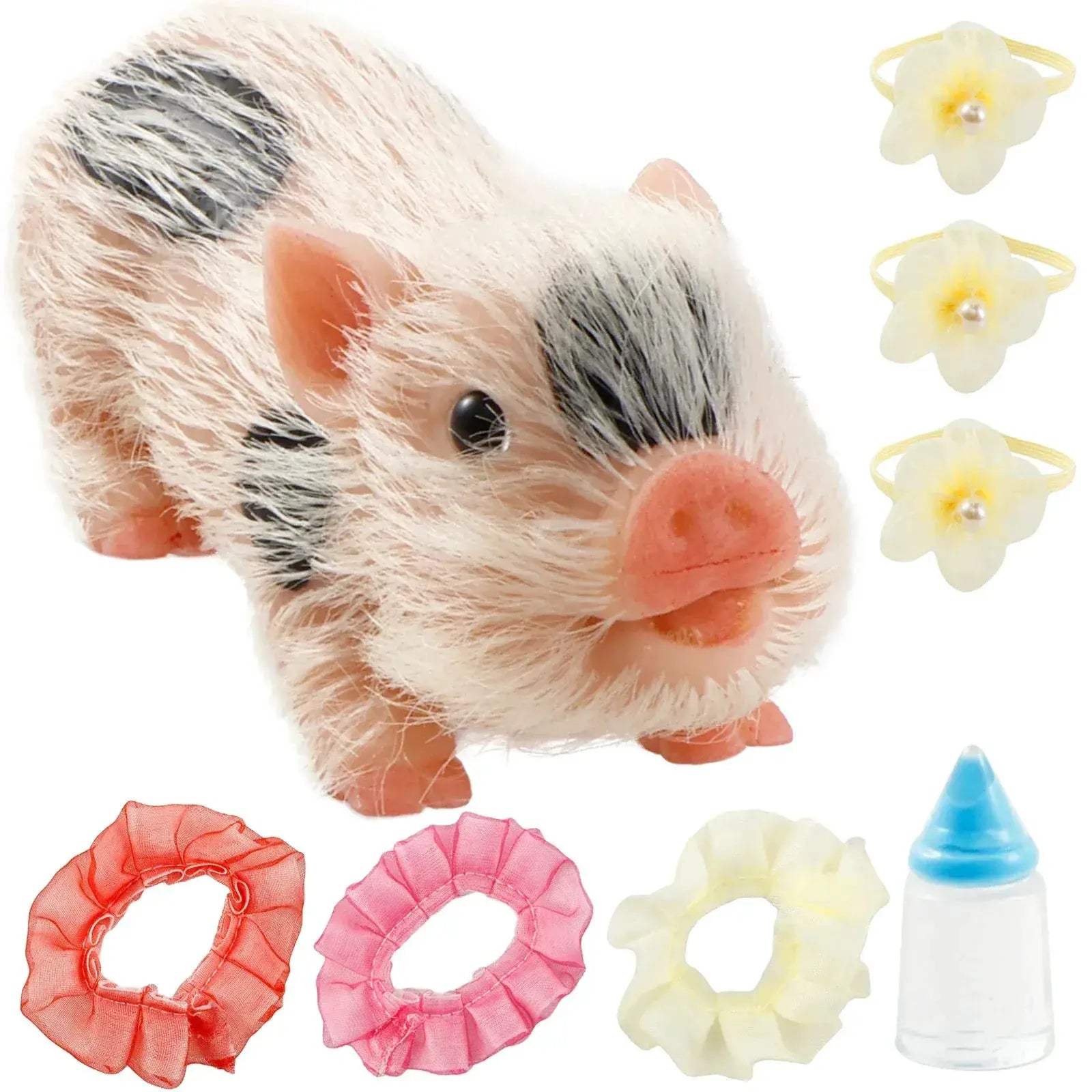 Mini Silicone Pig Doll Toy With Clothes Realistic Soft Body - Image 2