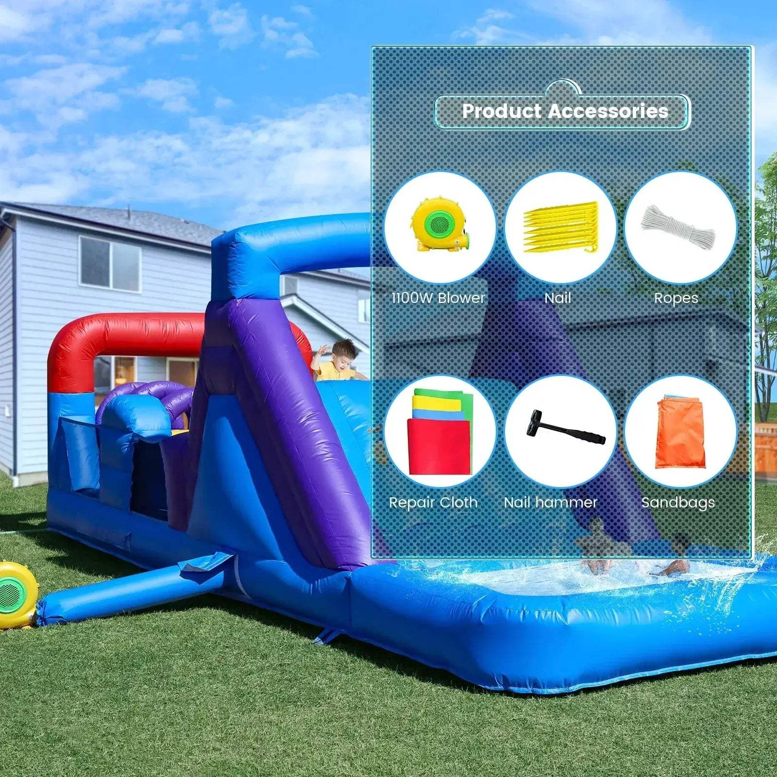 Durable Commercial PVC Inflatable Obstacle Course Bounce House - Image 2