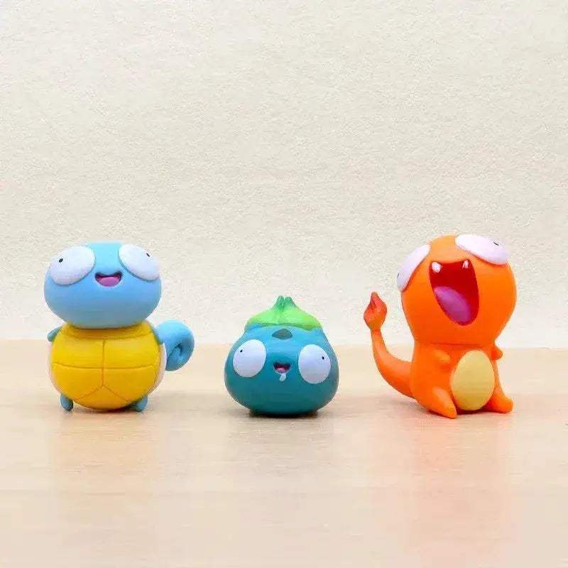 8 PCS Silly Pokemon Mini Figurine Set, Pikachu Bulbasaur Charmander Squirtle Cute PVC Action Figures - Image 8