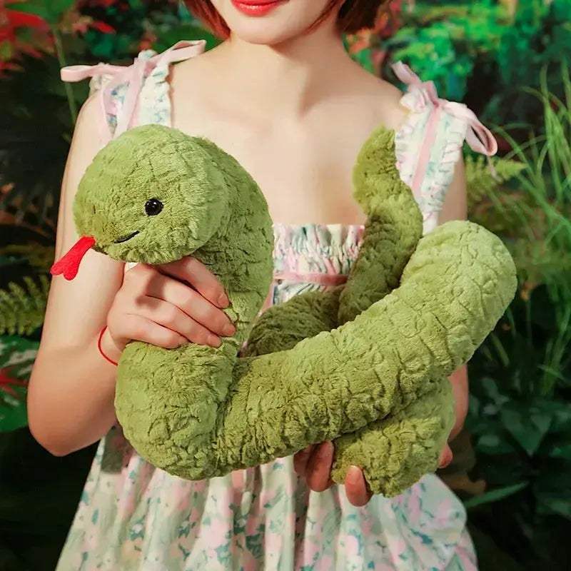 Giant Cartoon Snake Plush Toy For Kids With Tongue Out - Image 3