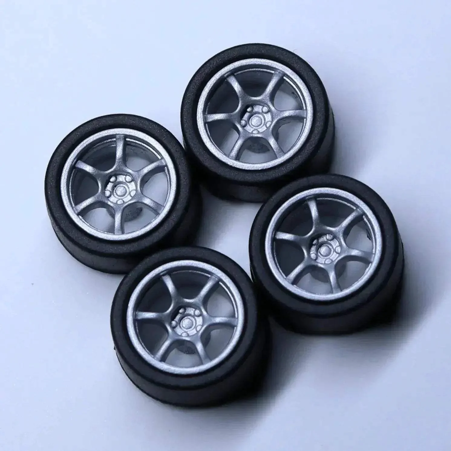 ABS Wheels With Rubber Tires For Scale Model Cars Durable - Image 2
