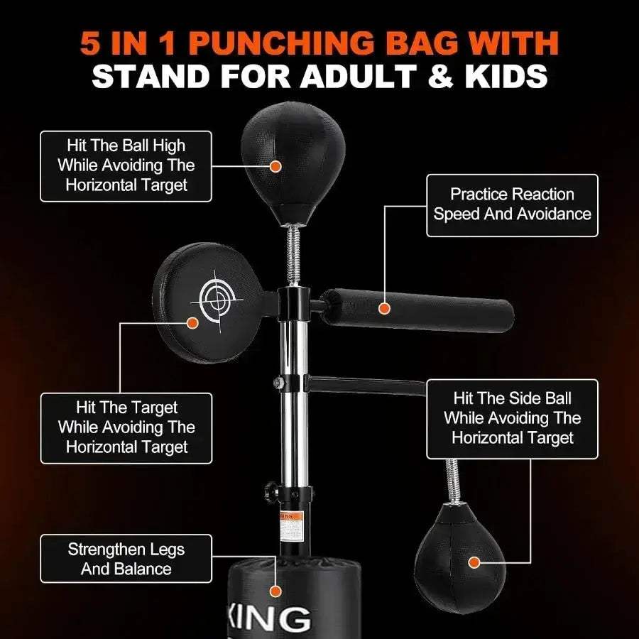 Adjustable Height Punching Bag With Boxing Stand For Training - Image 4