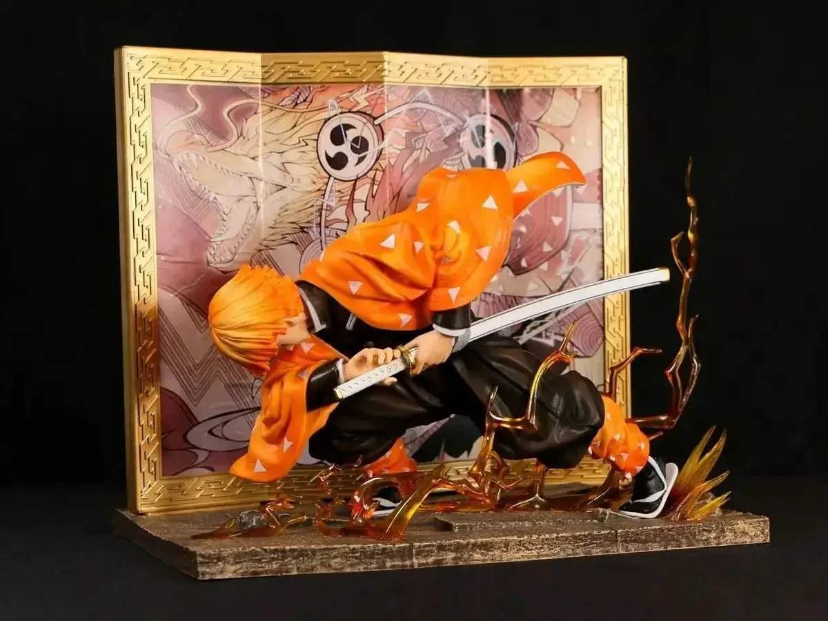 Agatsuma Zenitsu Anime Figurines, Demon Slayer Action Figures PVC Model Collection 24cm - Image 2