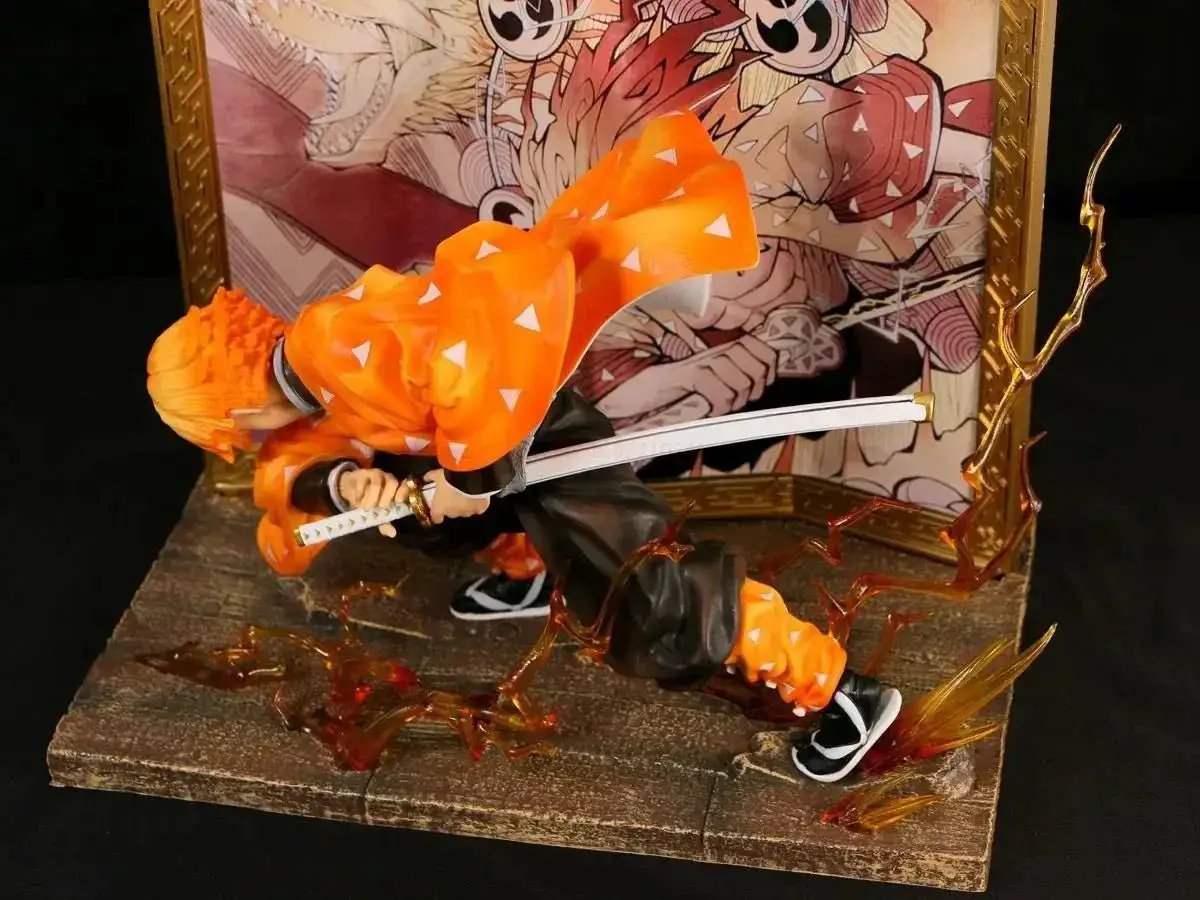 Agatsuma Zenitsu Anime Figurines, Demon Slayer Action Figures PVC Model Collection 24cm - Image 4