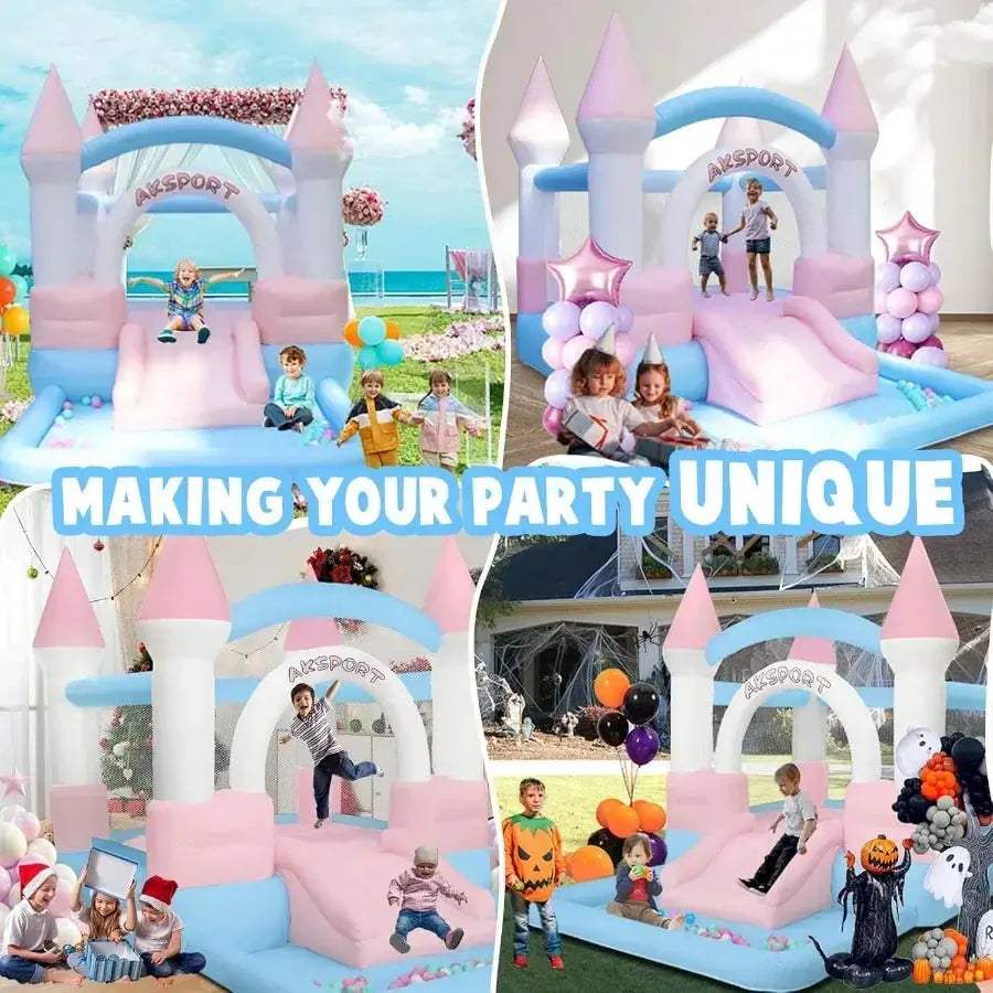 Inflatable Bounce House With Slide And Ball Pool For Kids - Image 2