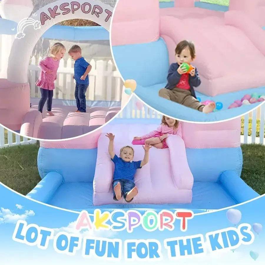 Inflatable Bounce House With Slide And Ball Pool For Kids - Image 3
