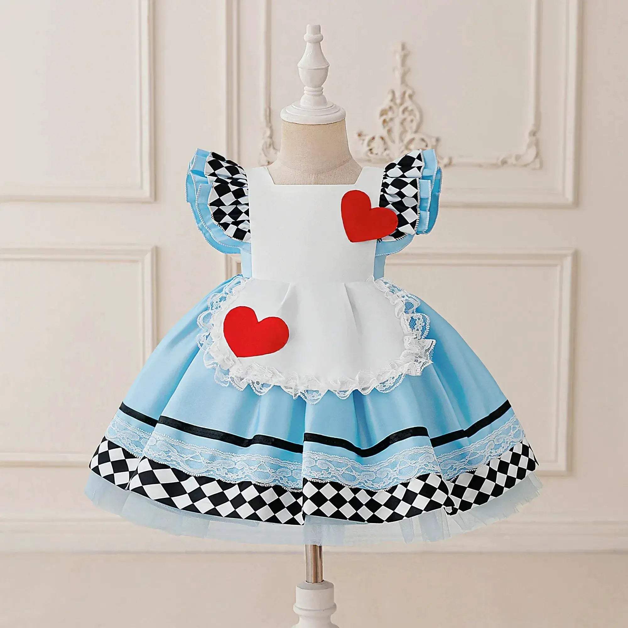 Alice In Wonderland Inspired Baby Girl Dress With Lace - Image 2