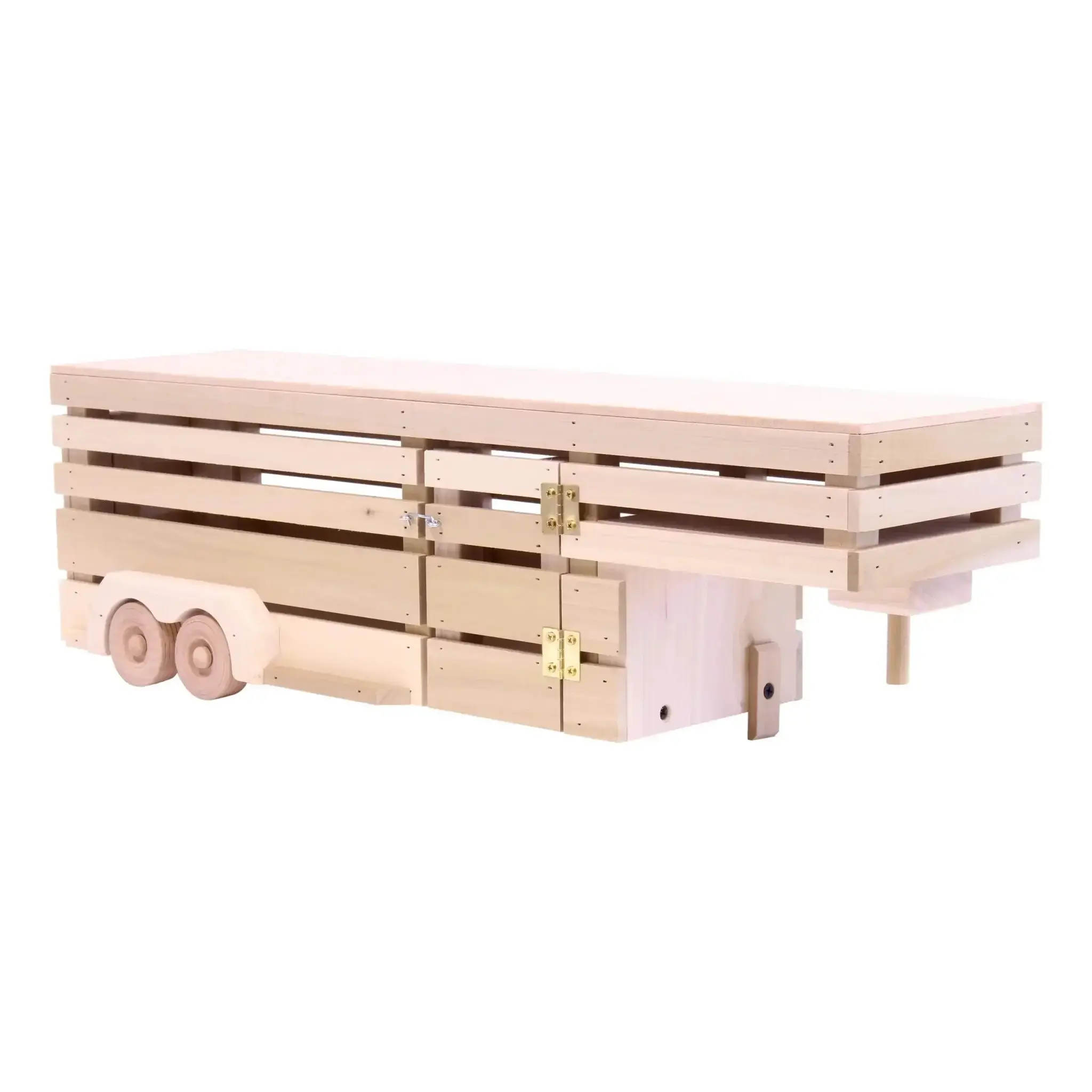 Amish-Made Wooden Toy Pickup and Gooseneck Trailer Set - Image 6