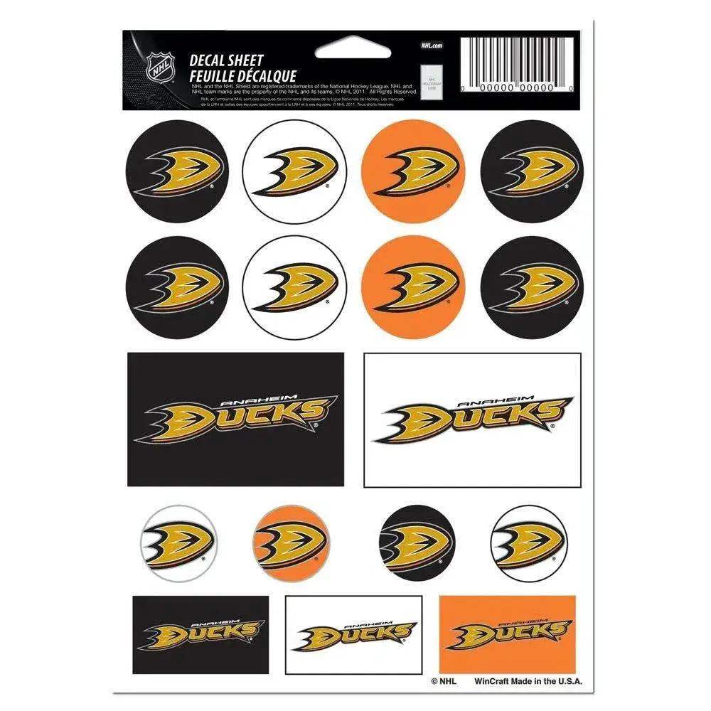 Anaheim Ducks Vinyl Decal Sheet 5x7 Sticker Pack Bundle