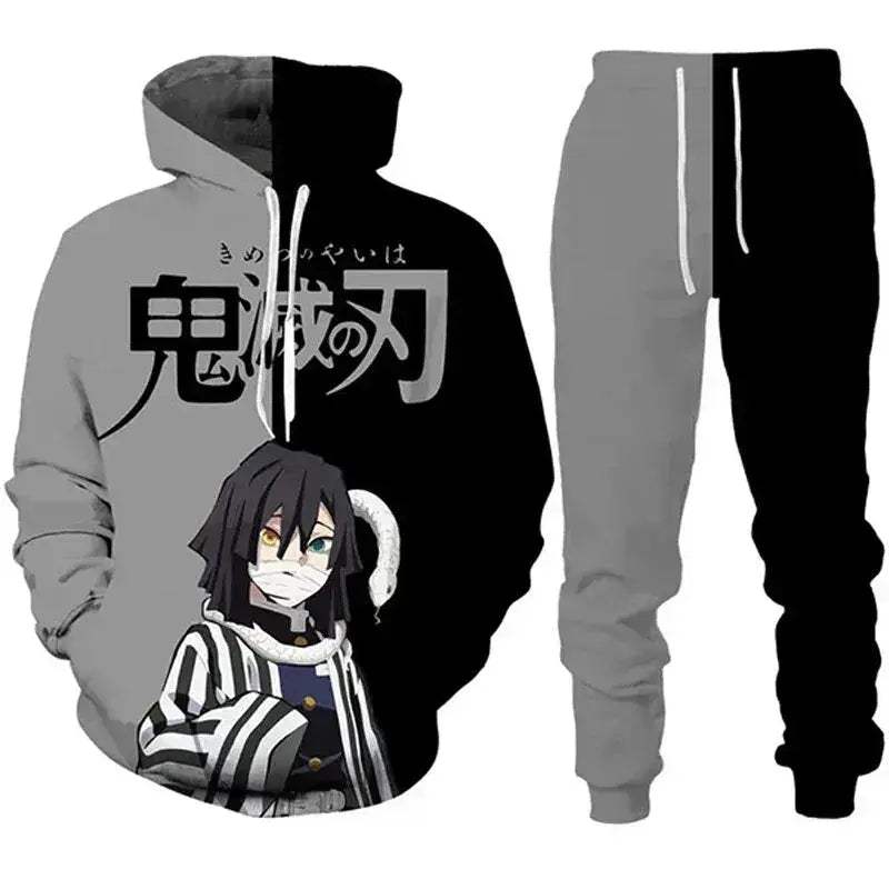 Demon Slayer Anime Hoodie Tracksuit Oversize Streetwear Set - Image 6