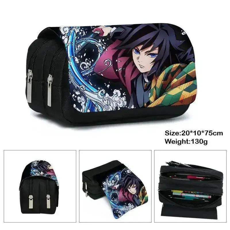 Anime Demon Slayer Pencil Case: Student Bilayer Storage Bag, Cartoon Pen Box, Cosplay Props Accessories - Image 21