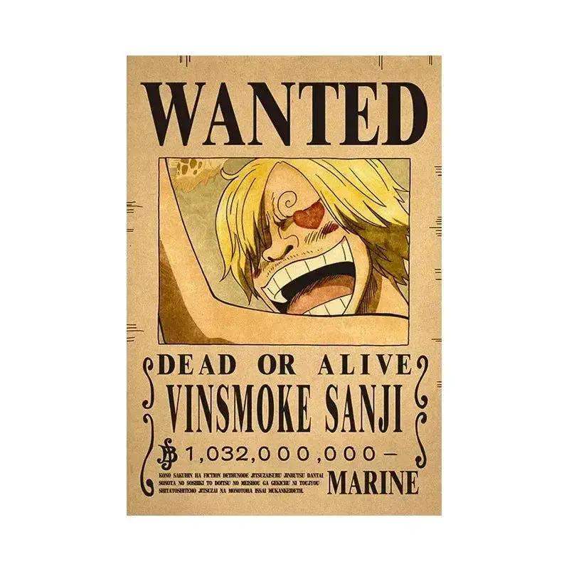 Anime One Piece Gear 5 Luffy Wanted Posters, Kids Bedroom Retro Poster Zoro Living Home Decoration Wall Art Paper Stickers - Image 36