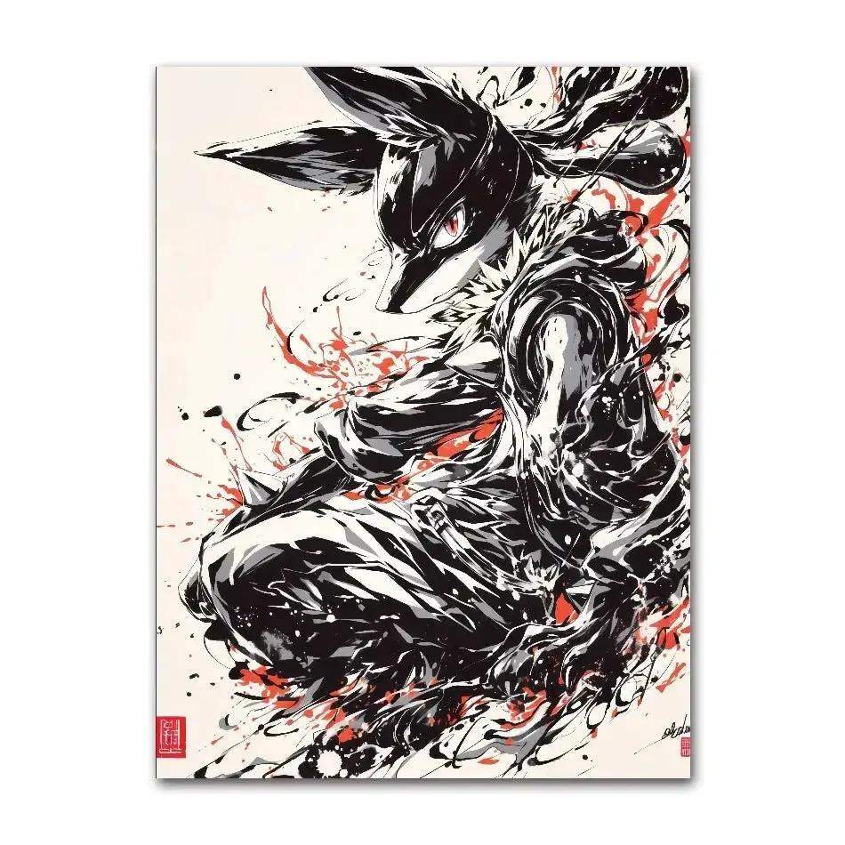 Anime Pokemon Ink Painting Canvas Posters, Painting Prints Posters and Prints Wall Art Picture for Living Room Children Gift - Image 11