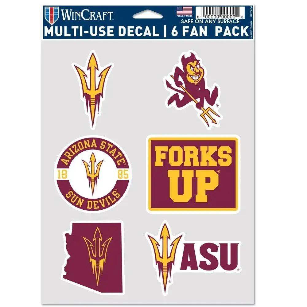 Arizona State Sun Devils Decal Set Multi Use 6 Pack