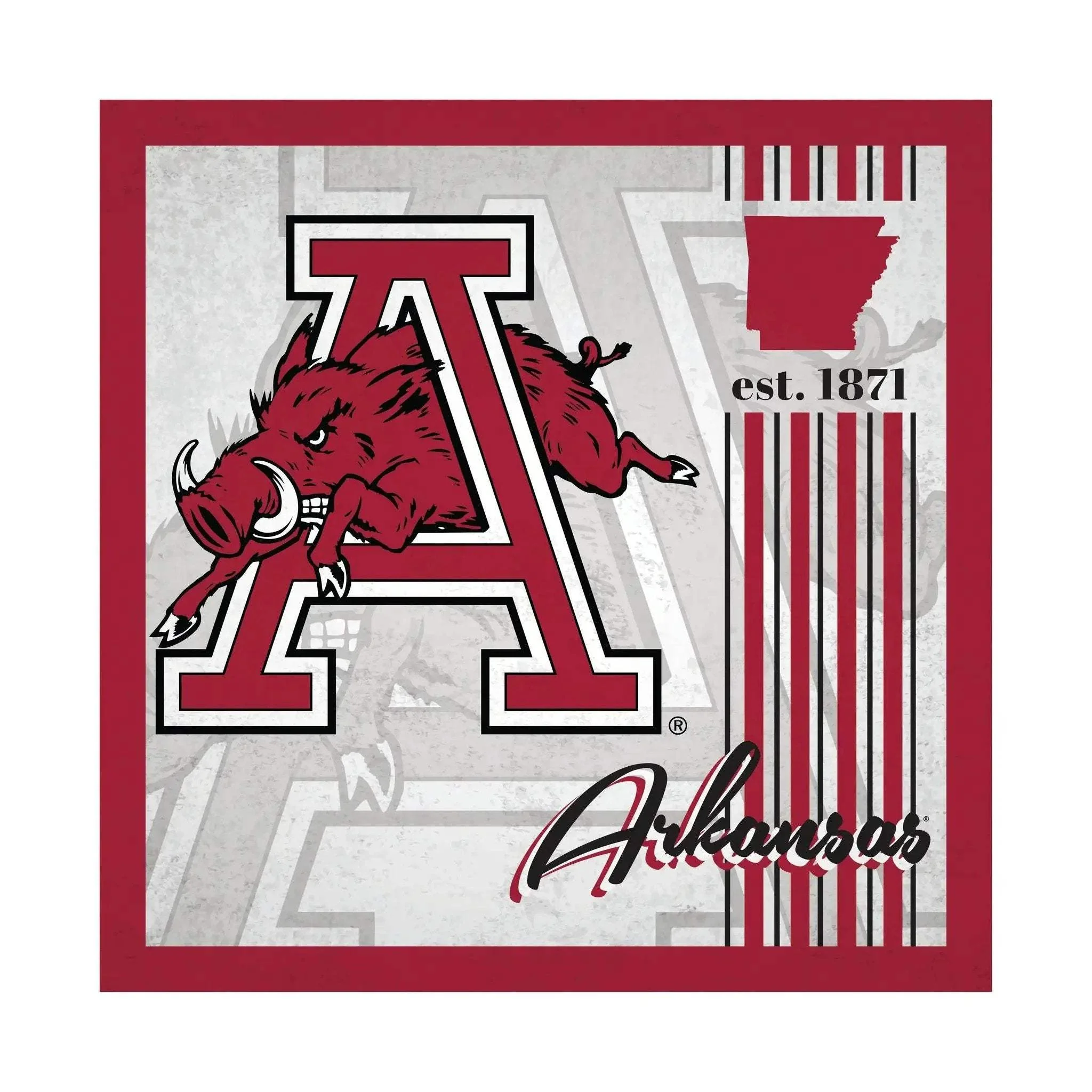 Arkansas Razorbacks Wood Sign 10x10 Album Design Decor