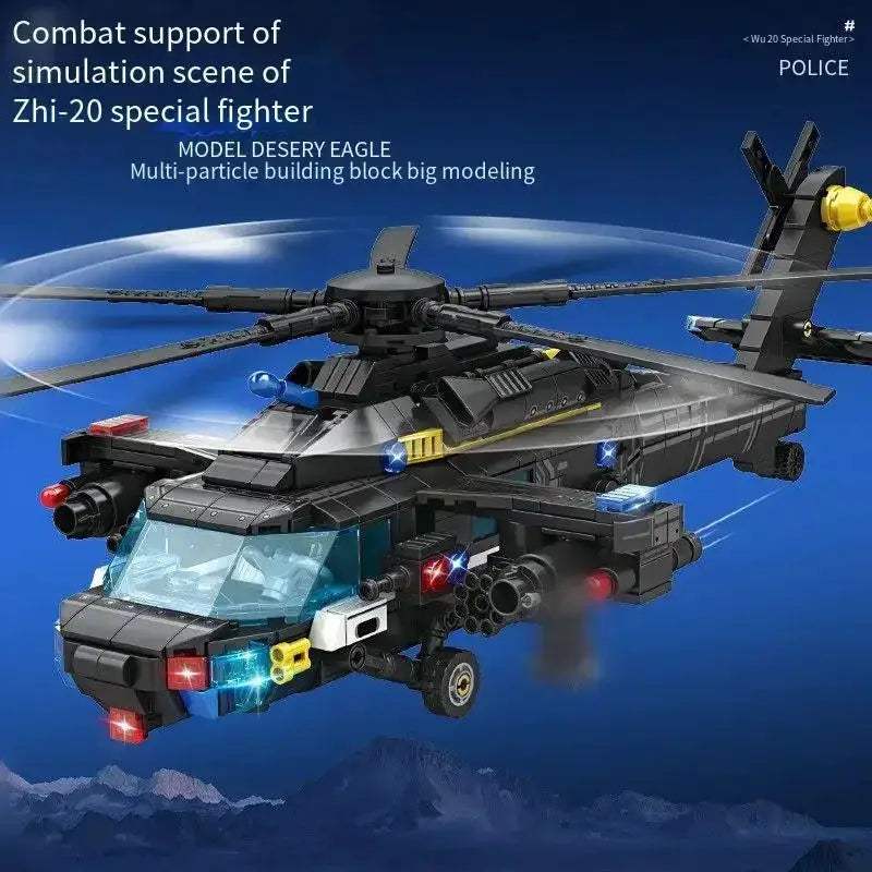 Armed Police Helicopter STEM Kit Building Blocks for Education