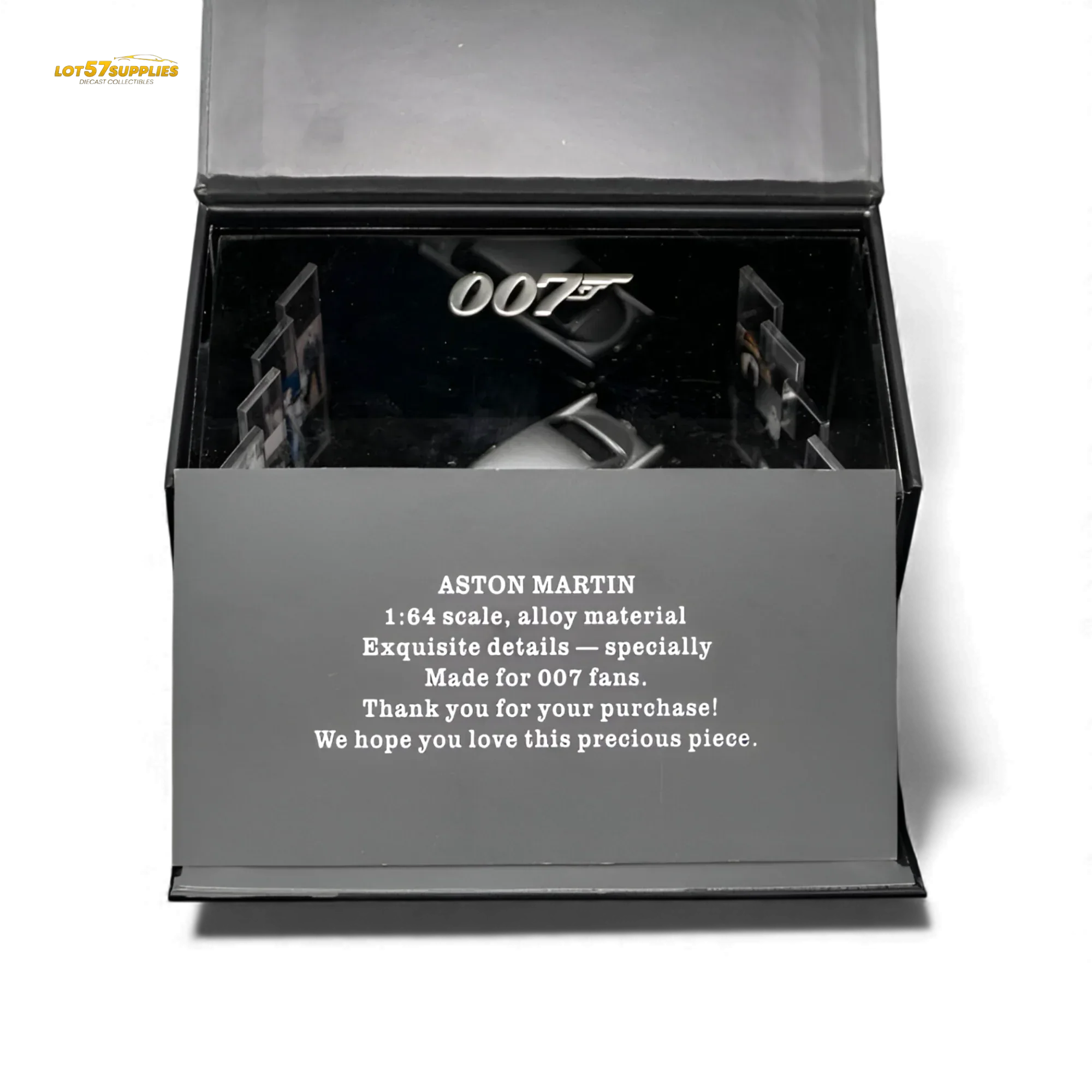 (Pre-Order) Aston Martin DB5 High Gloss Silver Figurine Ver 1:64 - Image 3