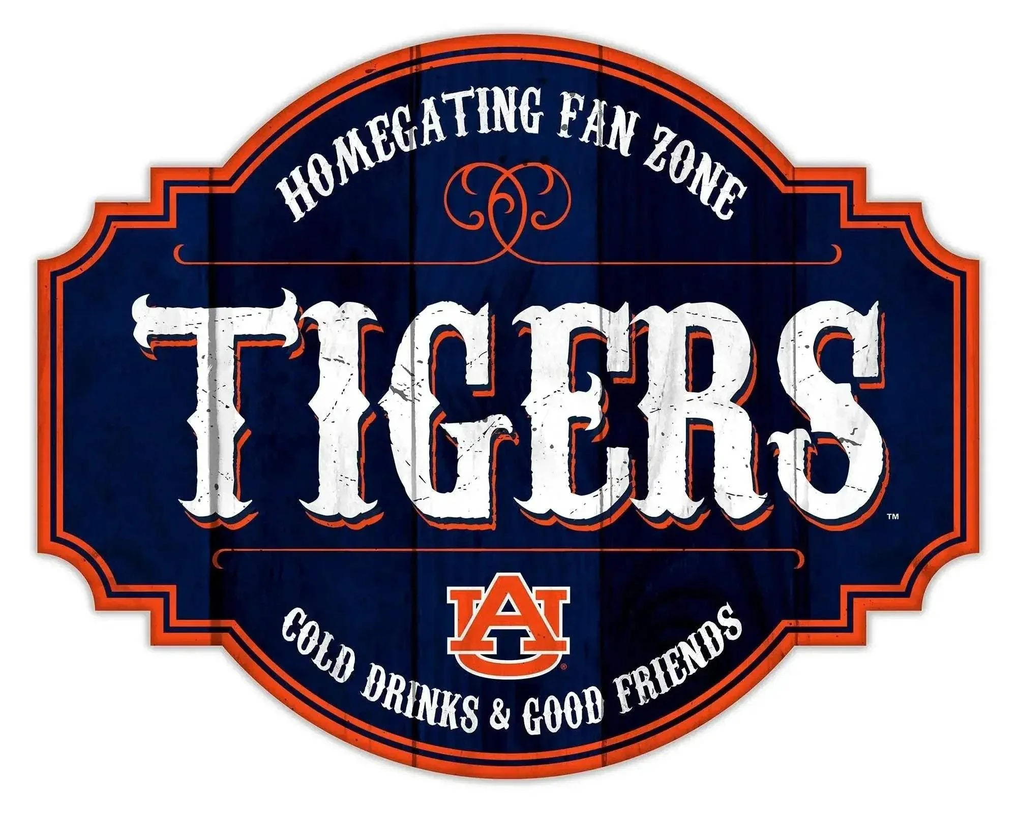 Auburn Tigers Wood Sign 12 Inch Homegating Tavern Decor
