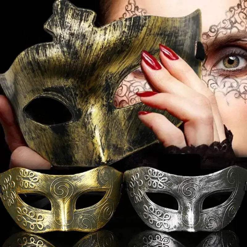 Authentic Vintage Metal Half Face Mask For Halloween Costume