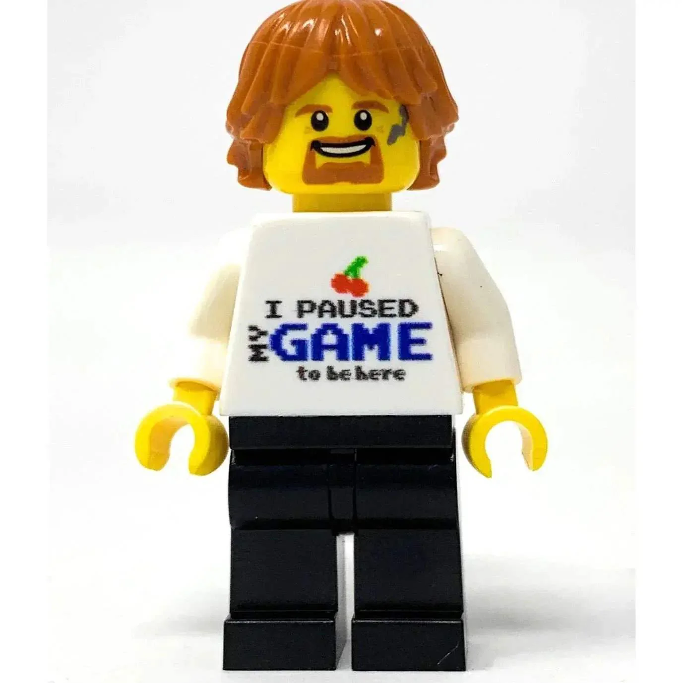 B3 Customs® Printed I Paused My Game To Be Here Minifig Torso (Gaming) made using LEGO parts - Image 2